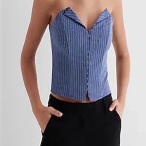 Blue Striped Women's Express Top